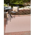 thumbnail image 1 of Unique Loom Outdoor Solid Collection Area Rug (10' 8" Square Whisper Pink/Ivory), 1 of 6