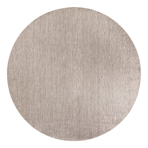 Unique Loom Outdoor Solid Collection Area Rug (10' Round Beige/Ivory)