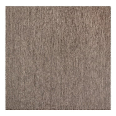 Unique Loom Outdoor Solid Collection Area Rug (10' Square Light Brown/Ivory)