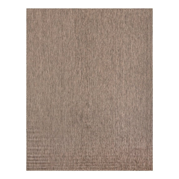 Unique Loom Outdoor Solid Collection Area Rug (10' x 13' 1" Rectangle Light Brown/Ivory)