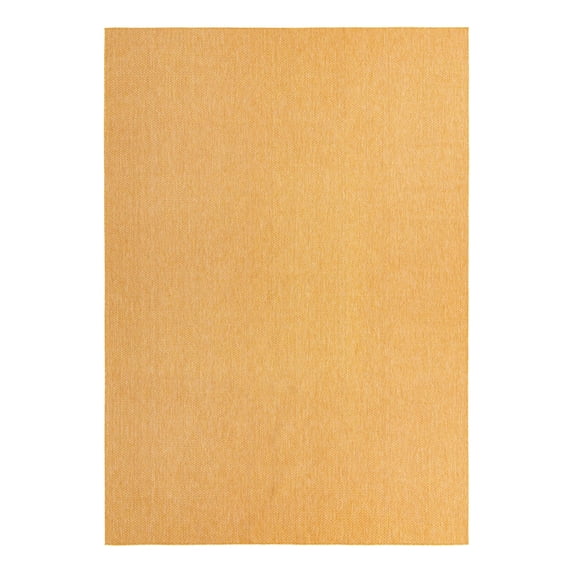 Unique Loom Outdoor Solid Collection Area Rug (10' x 14' 1" Rectangle Corn Harvest Yellow)