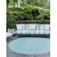 thumbnail image 1 of Unique Loom Outdoor Solid Collection Area Rug (13' Round Aquamarine/Ivory), 1 of 6