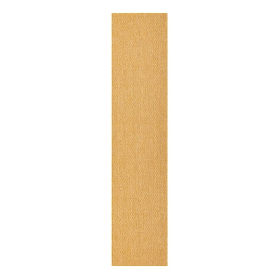 Unique Loom Outdoor Solid Collection Area Rug (2' 7" x 12' Runner Corn Harvest Yellow)