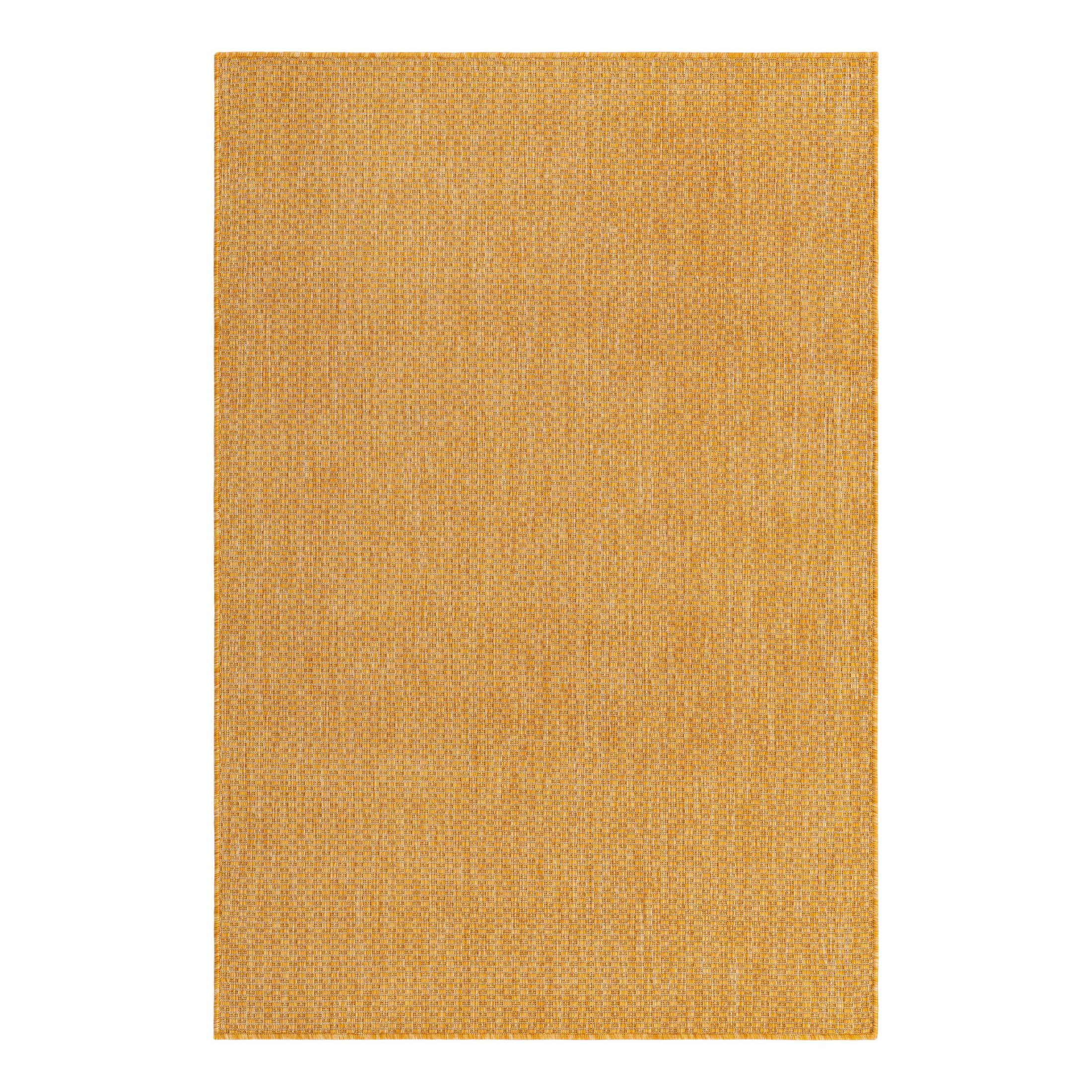 Corn Harvest Yellow Flat Woven Outdoor Synthetic Rug 4' x 6'
