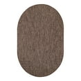 thumbnail image 1 of Unique Loom Outdoor Solid Collection Area Rug (5' 3" x 8' Oval Light Brown/Ivory), 1 of 10