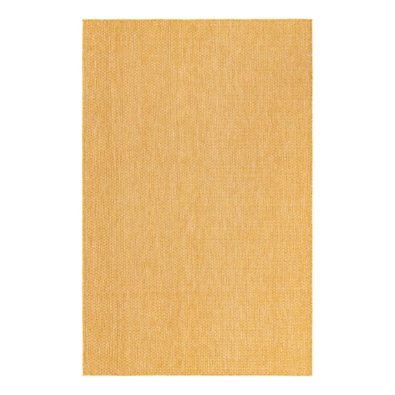 Unique Loom Outdoor Solid Collection Area Rug (5' 3" x 8' Rectangle Corn Harvest Yellow)