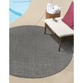 thumbnail image 1 of Unique Loom Outdoor Solid Collection Area Rug (6' 1" Round Black/Ivory), 1 of 6