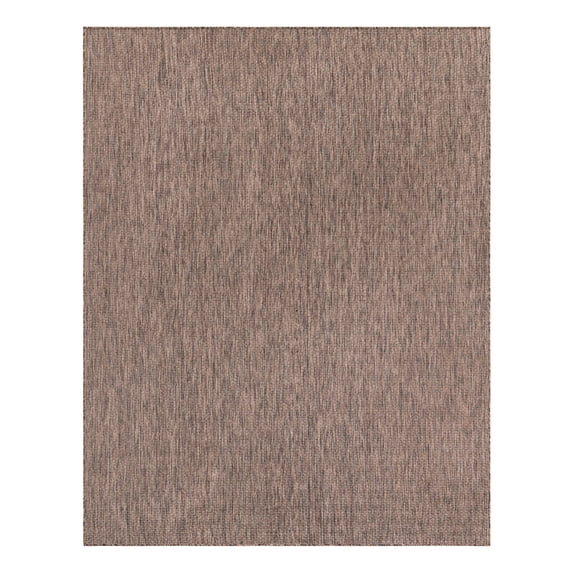 Unique Loom Outdoor Solid Collection Area Rug (7' 10" x 10' Rectangle Light Brown/Ivory)
