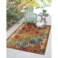 thumbnail image 1 of Unique Loom Outdoor Southwestern Collection Area Rug - Adana (4' 1" x 6' 1" Rectangle Multi/Brown), 1 of 9