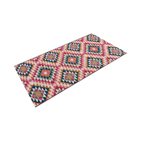 Unique Loom Outdoor Southwestern Collection Area Rug - Fethiye (2' x 6' Runner Multi/Gold)