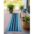 thumbnail image 1 of Unique Loom Outdoor Striped Collection Area Rug - Dash (2' 7" x 12' Runner Blue/Navy Blue), 1 of 9