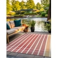 thumbnail image 1 of Unique Loom Outdoor Striped Collection Area Rug - Dash (7' 10" Square Peach and Salmon/Ivory), 1 of 9