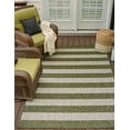 thumbnail image 1 of Unique Loom Outdoor Striped Collection Area Rug - Distressed Stripe (9' x 12' 2" Rectangle Green/Gray), 1 of 7