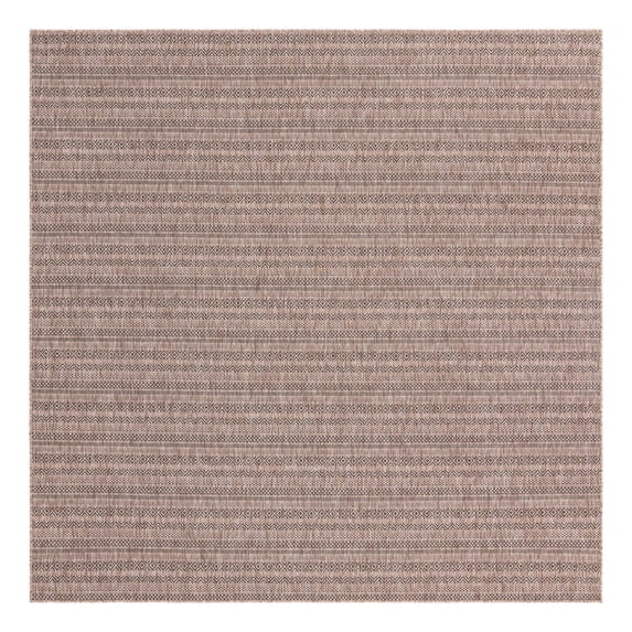 Unique Loom Outdoor Striped Collection Area Rug - Maia (10' Square Natural/Black)