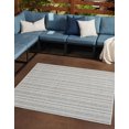 thumbnail image 1 of Unique Loom Outdoor Striped Collection Area Rug - Maia (10' Square Teal/Ivory), 1 of 7