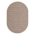 thumbnail image 1 of Unique Loom Outdoor Striped Collection Area Rug - Maia (5' 3" x 8' Oval Natural/Black), 1 of 9