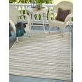 thumbnail image 1 of Unique Loom Outdoor Striped Collection Area Rug - Maia (6' x 9' Rectangle Green/Ivory), 1 of 6