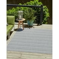 thumbnail image 1 of Unique Loom Outdoor Striped Collection Area Rug - Maia (9' x 12' Rectangle Teal/Ivory), 1 of 7