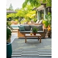 thumbnail image 1 of Unique Loom Outdoor Striped Collection Area Rug - Striped (10' Square Blue/Ivory), 1 of 6