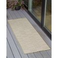 thumbnail image 1 of Unique Loom Outdoor Striped Collection Area Rug - Striped (2' x 6' 1" Runner Green/Ivory), 1 of 7