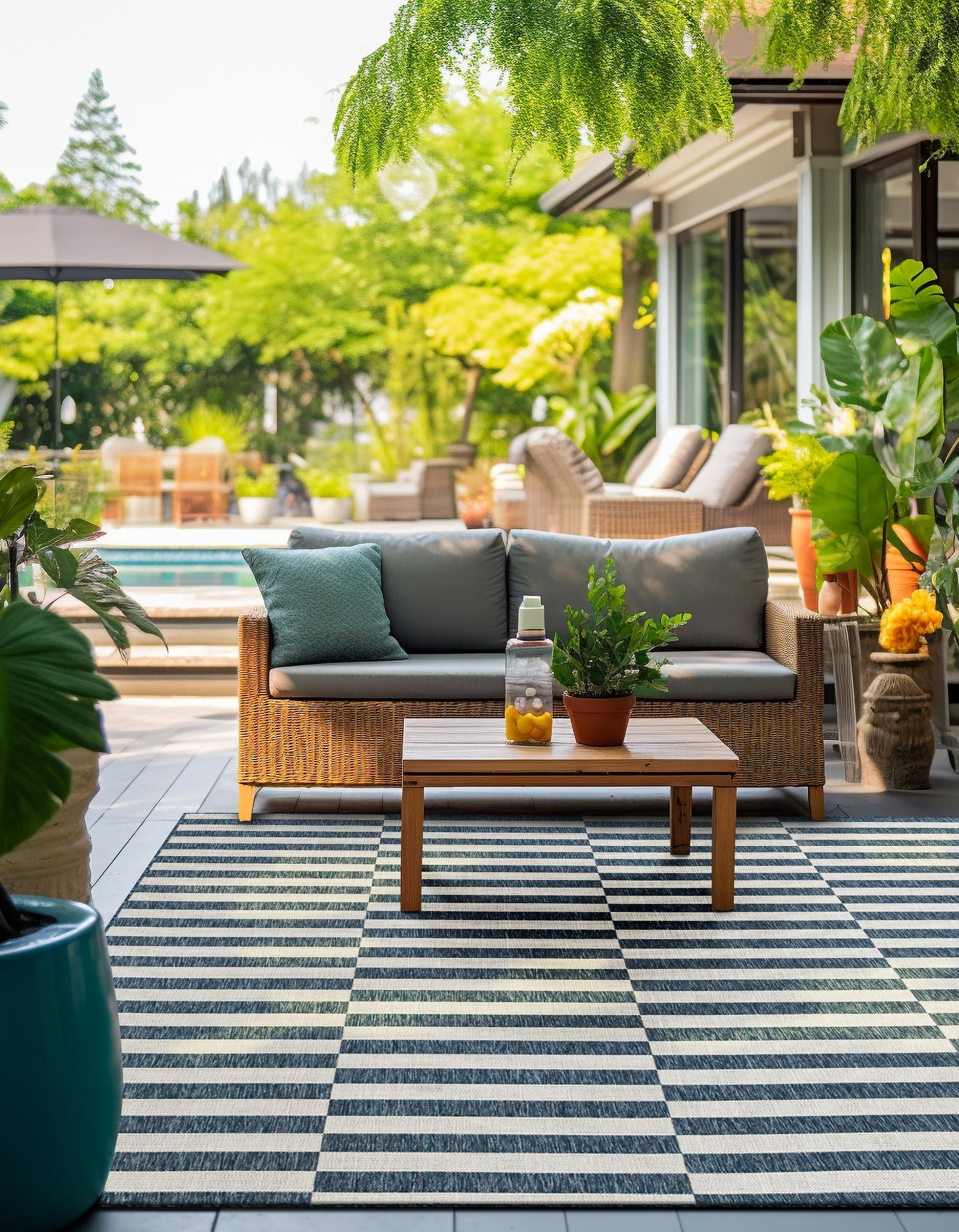 Unique Loom La Jolla T-401A Blue Area Rug – Incredible Rugs And Decor