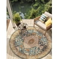 thumbnail image 1 of Unique Loom Outdoor Traditional Collection Area Rug - Timeless (10' Round Navy Blue and Light Pink/Gold), 1 of 8