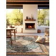thumbnail image 1 of Unique Loom Outdoor Traditional Collection Area Rug - Timeless (10' Square Navy Blue and Light Pink/Gold), 1 of 9