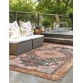 thumbnail image 1 of Unique Loom Outdoor Traditional Collection Area Rug - Timeless (2' x 3' 1" Rectangle Navy Blue and Light Pink/Gold), 1 of 8