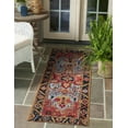 thumbnail image 1 of Unique Loom Outdoor Traditional Collection Area Rug - Regal (2' x 5' 1" Runner Rust Red and Blue/Yellow), 1 of 9