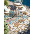 thumbnail image 1 of Unique Loom Outdoor Traditional Collection Area Rug - Heritage (3' 1" Round Multi/Blue), 1 of 8