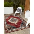 thumbnail image 1 of Unique Loom Outdoor Traditional Collection Area Rug - Dynasty (5' 1" x 8' Rectangle Red and Navy Blue/Ivory), 1 of 8
