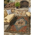 thumbnail image 1 of Unique Loom Outdoor Traditional Collection Area Rug - Antiquity (6' 1" x 9' Rectangle Navy Blue and Rust Red/Navy Blue), 1 of 8