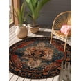 thumbnail image 1 of Unique Loom Outdoor Traditional Collection Area Rug - Antiquity (7' 10" Round Navy Blue and Rust Red/Navy Blue), 1 of 8