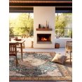 thumbnail image 1 of Unique Loom Outdoor Traditional Collection Area Rug - Timeless (7' 10" Square Navy Blue and Light Pink/Gold), 1 of 9