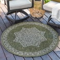 thumbnail image 1 of Unique Loom Outdoor Traditional Collection Area Rug - Antique (10' Round Green/Ivory), 1 of 6