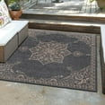 thumbnail image 1 of Unique Loom Outdoor Traditional Collection Area Rug - Antique (10' Square Charcoal Gray/Natural), 1 of 6