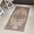thumbnail image 1 of Unique Loom Outdoor Traditional Collection Area Rug - Antique (2' x 6' 1" Runner Beige/Black), 1 of 7