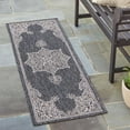 thumbnail image 1 of Unique Loom Outdoor Traditional Collection Area Rug - Antique (2' x 6' 1" Runner Charcoal Gray/Natural), 1 of 6