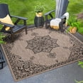 thumbnail image 1 of Unique Loom Outdoor Traditional Collection Area Rug - Antique (7' 10" Square Beige/Black), 1 of 6
