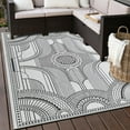 thumbnail image 1 of Unique Loom Outdoor Traditional Collection Area Rug - Deco (6' 1" x 9' Rectangle White and Black), 1 of 6