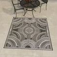 thumbnail image 1 of Unique Loom Outdoor Traditional Collection Area Rug - Deco (7' 10" Square Black and White), 1 of 6