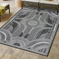 thumbnail image 1 of Unique Loom Outdoor Traditional Collection Area Rug - Deco (9' x 12' Rectangle Black and White), 1 of 6