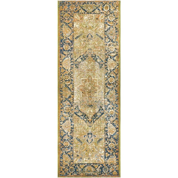 Unique Loom Outdoor Traditional Collection Area Rug - Nosara (2' 7" x 5' 3" Runner Green/Beige)