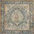 thumbnail image 1 of Unique Loom Outdoor Traditional Collection Area Rug - Nosara (6'  Square Blue/Light Blue), 1 of 8
