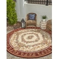 thumbnail image 1 of Unique Loom Outdoor Traditional Collection Area Rug - Palazzo (10'  Round Burgundy Red and Ivory/Gold), 1 of 9