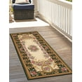thumbnail image 1 of Unique Loom Outdoor Traditional Collection Area Rug - Palazzo (2' 7" x 10' Runner Green and Ivory/Ivory), 1 of 9