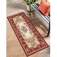 thumbnail image 1 of Unique Loom Outdoor Traditional Collection Area Rug - Palazzo (2'  x 8' Runner Burgundy Red and Ivory/Gold), 1 of 9