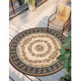 thumbnail image 1 of Unique Loom Outdoor Traditional Collection Area Rug - Palazzo (4' 1" Round Navy Blue and Ivory/Red), 1 of 9