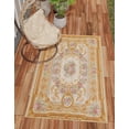 thumbnail image 1 of Unique Loom Outdoor Traditional Collection Area Rug - Palazzo (4' 1" x 6' 1" Rectangle Ivory and Beige/Gold), 1 of 9