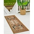 thumbnail image 1 of Unique Loom Outdoor Traditional Collection Area Rug - Royal (2' 7" x 12' Runner Black Gold Brown/Red), 1 of 9